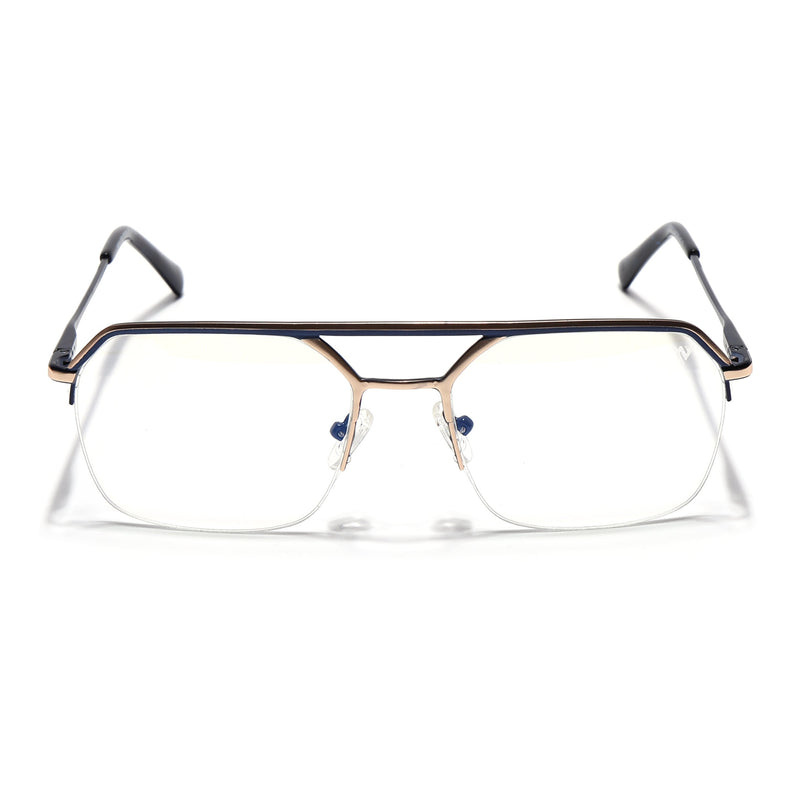 Voyage Golden & Black Half Rim Eyeglasses for Men & Women (73017FMG7093-C1)