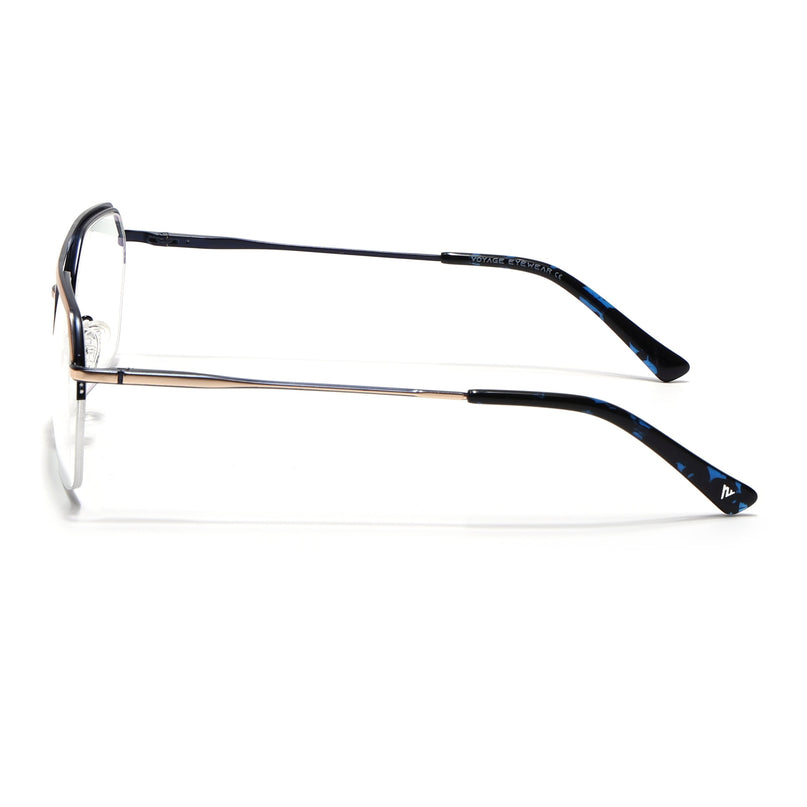 Voyage Golden & Black Half Rim Eyeglasses for Men & Women (73017FMG7093-C1)