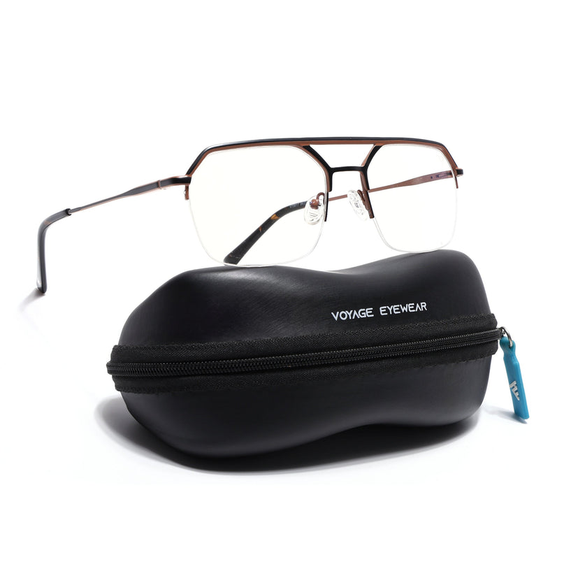 Voyage Black & Brown Half Rim Eyeglasses for Men & Women (73017FMG7095-C3)