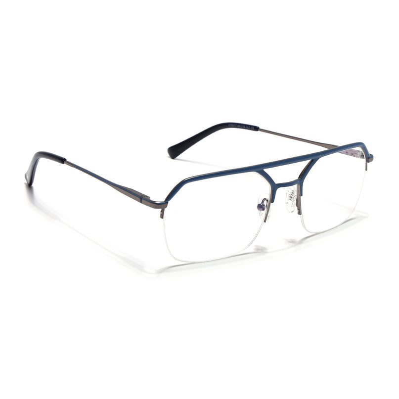 Voyage Sky Blue Half Rim Eyeglasses for Men & Women (73017FMG7097-C5)