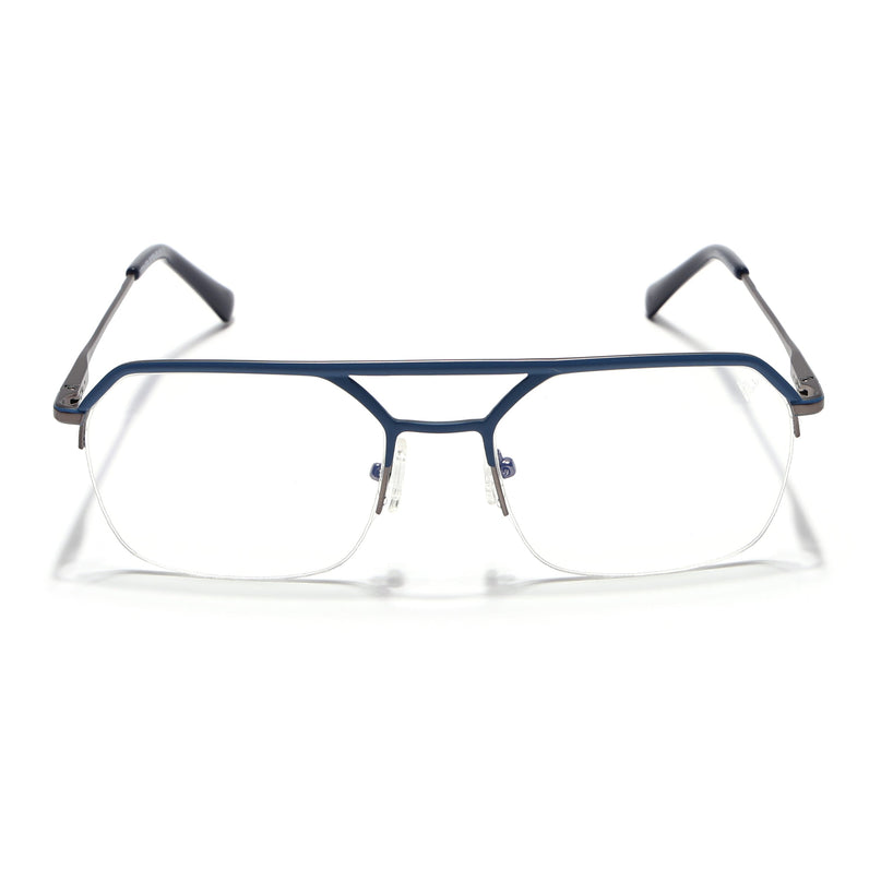 Voyage Sky Blue Half Rim Eyeglasses for Men & Women (73017FMG7097-C5)