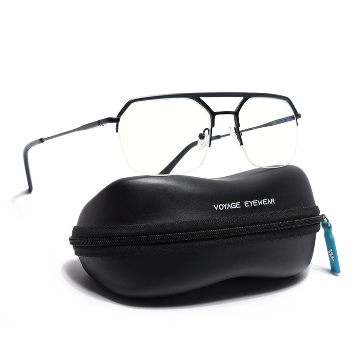 Voyage Matt Green Half Rim Eyeglasses for Men & Women (73017FMG7099-C7)