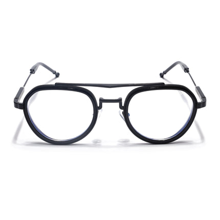 Voyage Black Round Eyeglasses for Men & Women (7329FMG7057-C1)