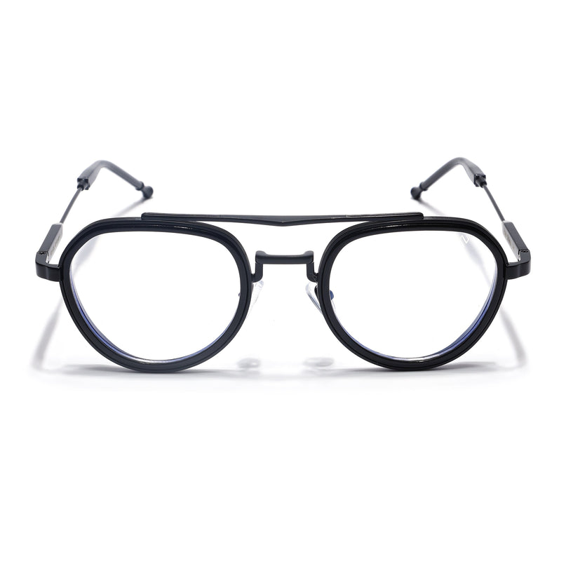 Voyage Black Round Eyeglasses for Men & Women (7329FMG7057-C1)