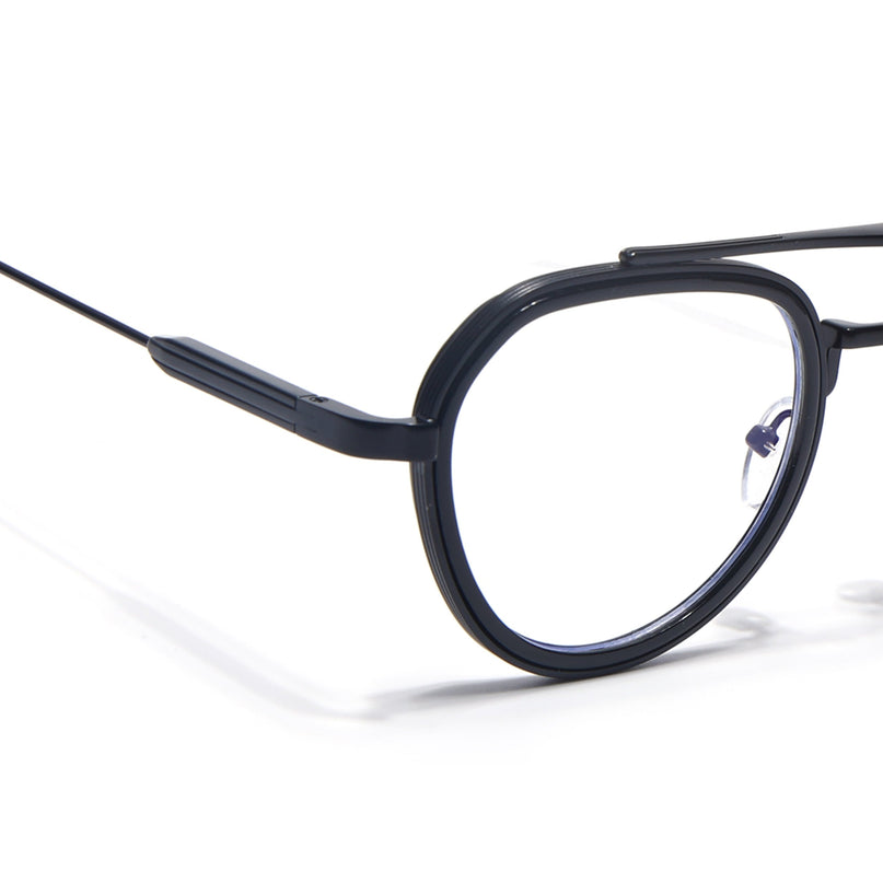 Voyage Black Round Eyeglasses for Men & Women (7329FMG7057-C1)