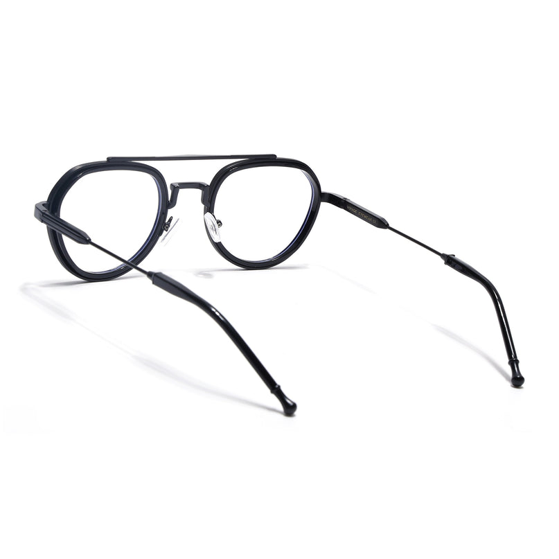 Voyage Black Round Eyeglasses for Men & Women (7329FMG7057-C1)
