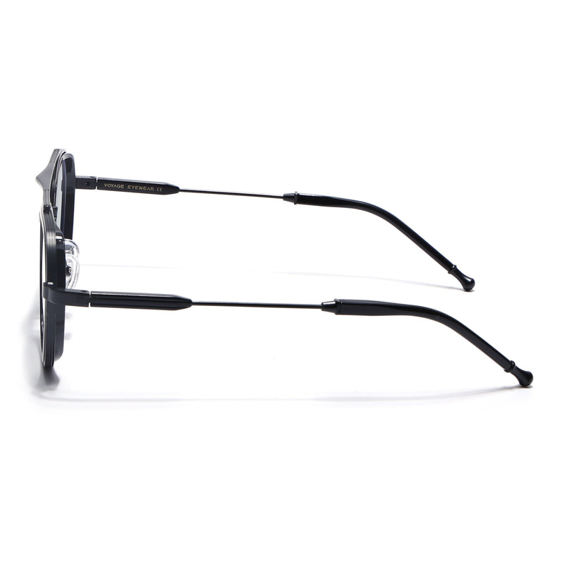 Voyage Black Round Eyeglasses for Men & Women (7329FMG7057-C1)