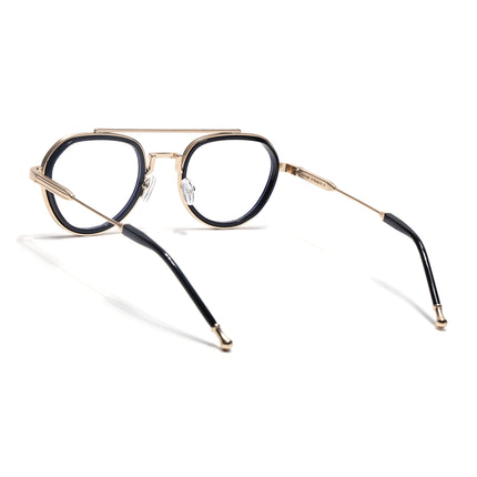 Voyage Golden & Black Round Eyeglasses for Men & Women (7329FMG7058-C2)