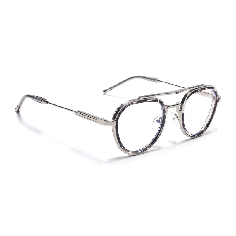 Voyage Silver & Demi Grey Round Eyeglasses for Men & Women (7329FMG7059-C3)
