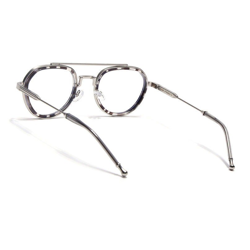 Voyage Silver & Demi Grey Round Eyeglasses for Men & Women (7329FMG7059-C3)