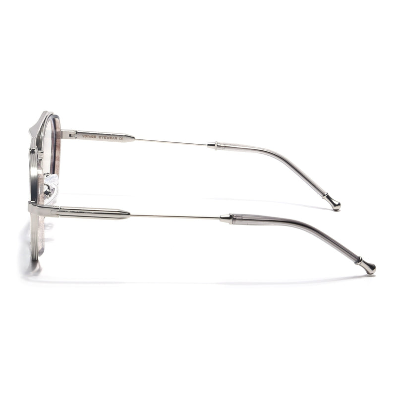 Voyage Silver & Demi Grey Round Eyeglasses for Men & Women (7329FMG7059-C3)