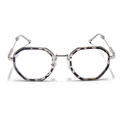 Voyage Silver & Demi Grey Hexagonal Eyeglasses for Men & Women (7330FMG7062-C3)