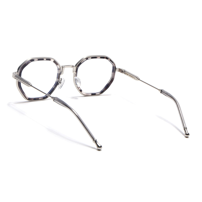 Voyage Silver & Demi Grey Hexagonal Eyeglasses for Men & Women (7330FMG7062-C3)