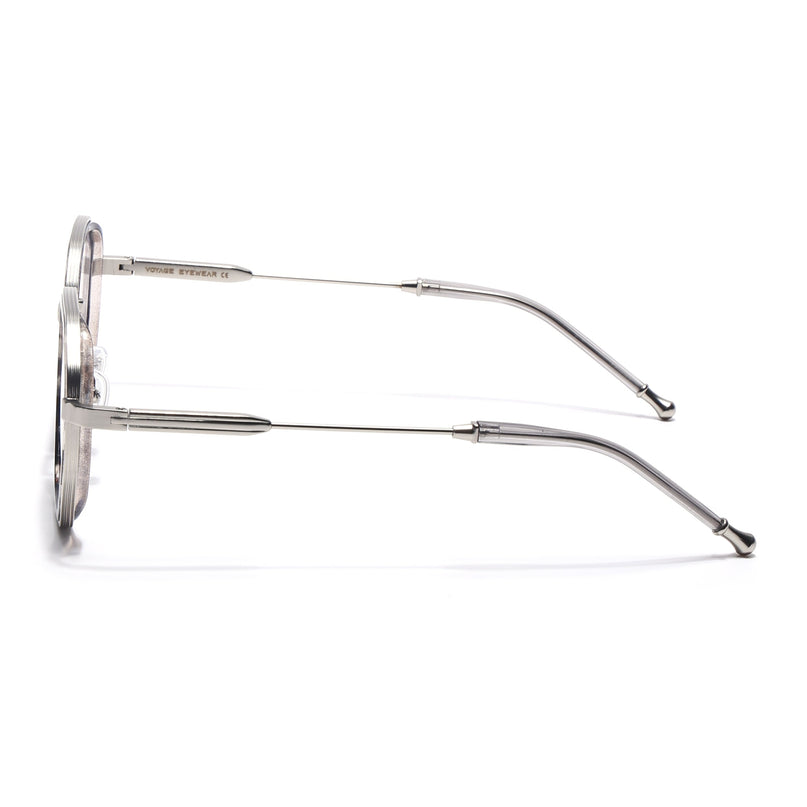 Voyage Silver & Demi Grey Hexagonal Eyeglasses for Men & Women (7330FMG7062-C3)