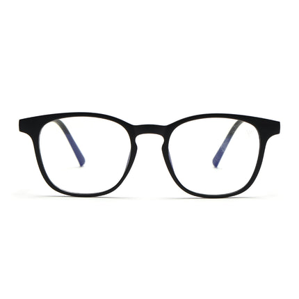 Round Clip-On Polarized Sunglasses for Men & Women (Clear Lens | Black Frame - PMG7361)