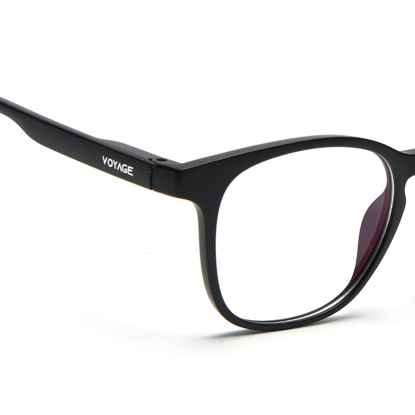 Round Clip-On Polarized Sunglasses for Men & Women (Clear Lens | Black Frame - PMG7361)