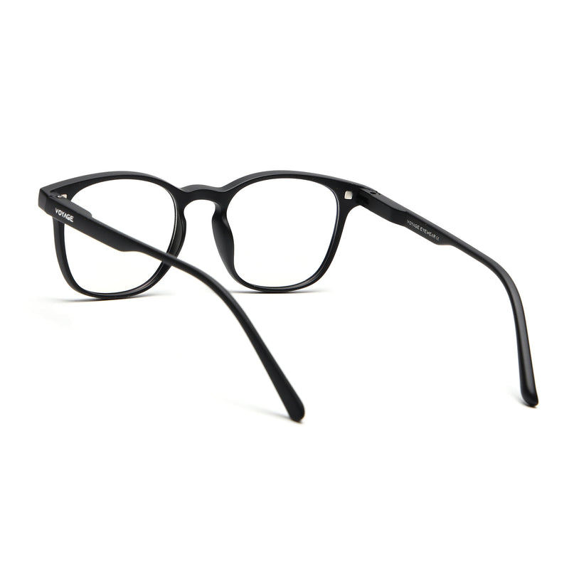 Round Clip-On Polarized Sunglasses for Men & Women (Clear Lens | Black Frame - PMG7361)