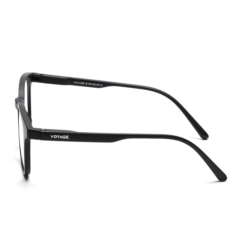 Round Clip-On Polarized Sunglasses for Men & Women (Clear Lens | Black Frame - PMG7361)