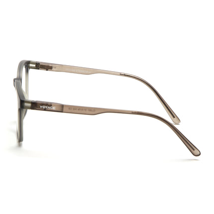 Round Clip-On Polarized Sunglasses for Men & Women (Clear Lens | Grey Frame - PMG7362)