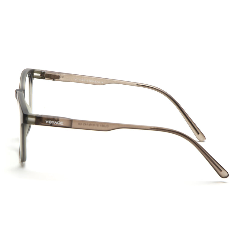 Round Clip-On Polarized Sunglasses for Men & Women (Clear Lens | Grey Frame - PMG7362)