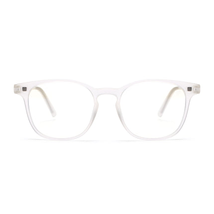 Round Clip-On Polarized Sunglasses for Men & Women (Clear Lens | Transparent Frame - PMG7366)