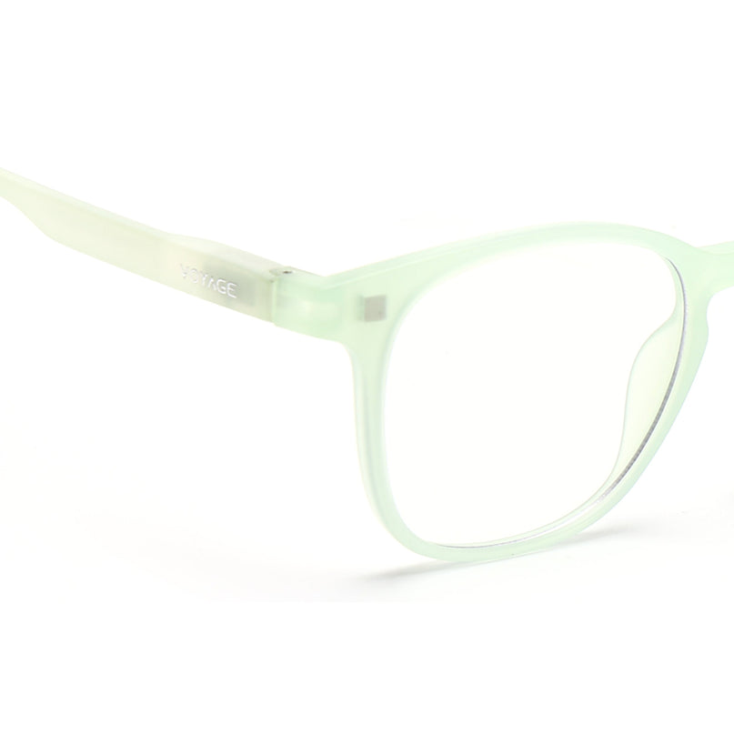 Round Clip-On Polarized Sunglasses for Men & Women (Clear Lens | Sea Green Frame - PMG7372)