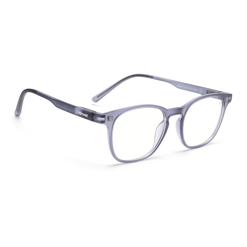 Round Clip-On Polarized Sunglasses for Men & Women (Clear Lens | Violet Frame - PMG7374)