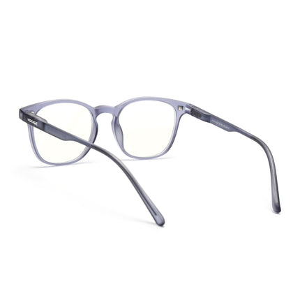 Round Clip-On Polarized Sunglasses for Men & Women (Clear Lens | Violet Frame - PMG7374)
