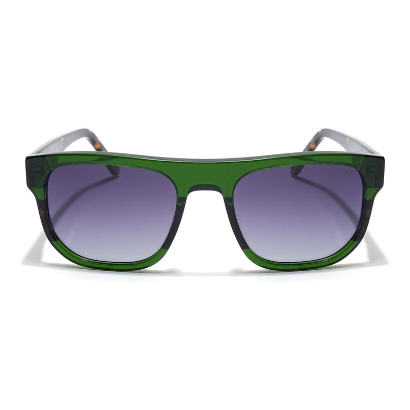 Voyage Select Square Polarized Sunglasses (Grey Lens | Green Frame - SLPMG5987)