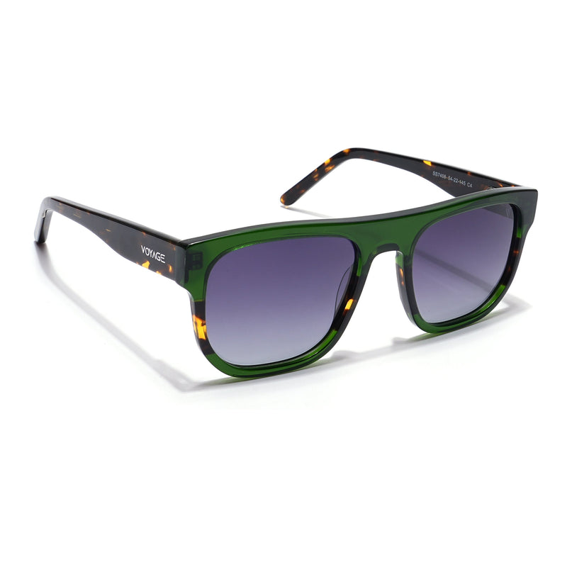 Voyage Select Square Polarized Sunglasses (Grey Lens | Green Frame - SLPMG5987)