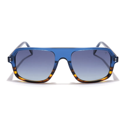 Voyage Select Square Polarized Sunglasses (Grey Lens | Shine Blue & Demi Brown Frame - SLPMG5985)