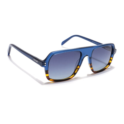 Voyage Select Square Polarized Sunglasses (Grey Lens | Shine Blue & Demi Brown Frame - SLPMG5985)