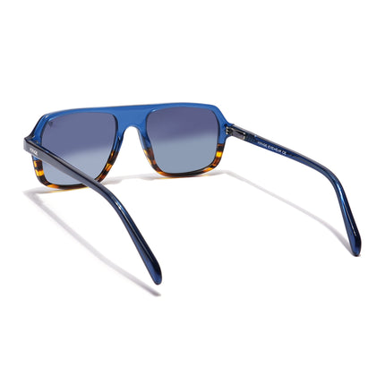 Voyage Select Square Polarized Sunglasses (Grey Lens | Shine Blue & Demi Brown Frame - SLPMG5985)