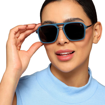 Eyejack Blue Wayfarer Polarized Sunglasses for Men & Women (7503PCL1279)