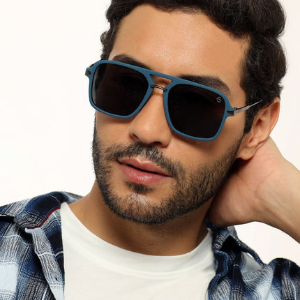 Eyejack Blue Wayfarer Polarized Sunglasses for Men & Women (7503PCL1279)