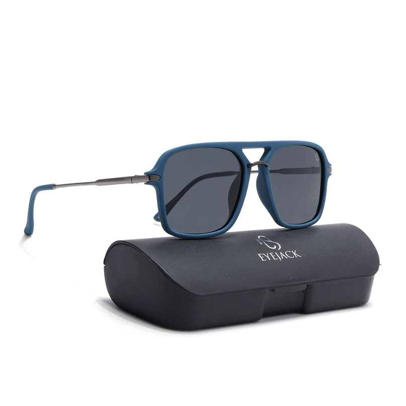 Eyejack Blue Wayfarer Polarized Sunglasses for Men & Women (7503PCL1279)