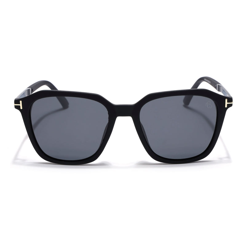 Eyejack Black Square Polarized Sunglasses for Men & Women (7524PCL1267)