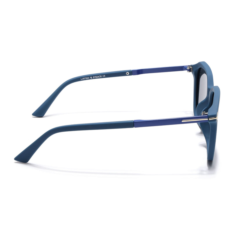 Eyejack Blue Square Polarized Sunglasses for Men & Women (7524PCL1270)