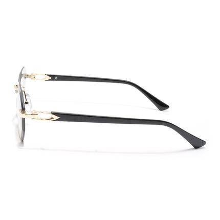 Rimless Sunglasses for Men & Women (Blue & Brown Lens | Golden Frame - MG7044)