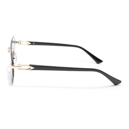 Rimless Sunglasses for Men & Women (Grey & Clear Lens | Golden Frame - MG7047)