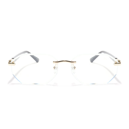 Rimless Sunglasses for Men & Women (Clear Lens | Golden Frame - MG7049)