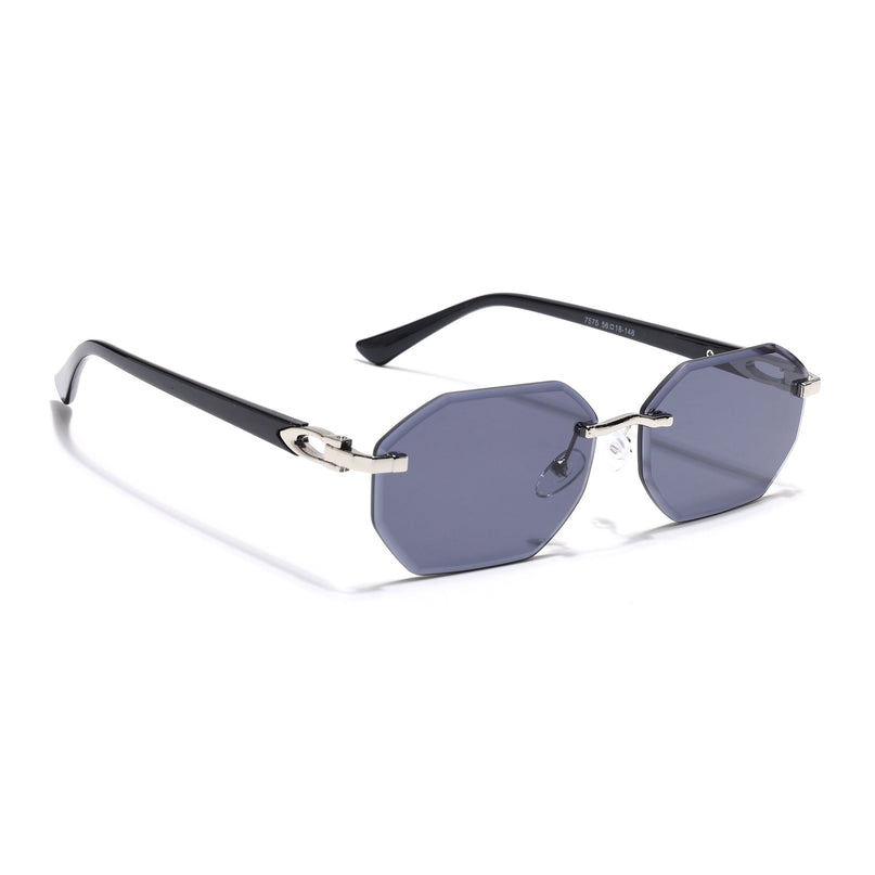 Rimless Sunglasses for Men & Women (Grey Lens | Silver Frame - MG7676)