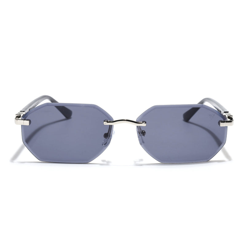 Rimless Sunglasses for Men & Women (Grey Lens | Silver Frame - MG7676)