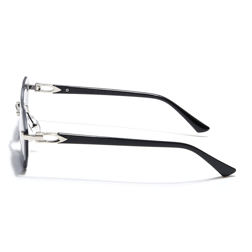 Rimless Sunglasses for Men & Women (Grey Lens | Silver Frame - MG7676)