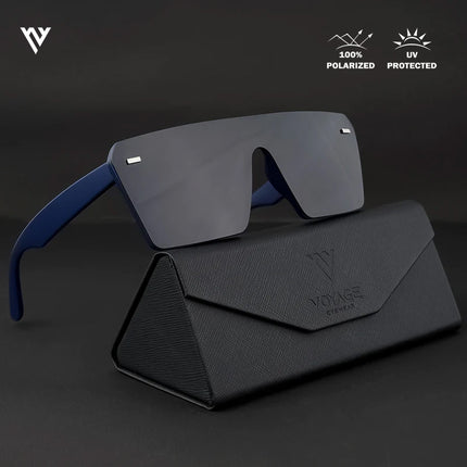 illume | Blue And Black Wayfarer Polarized Sunglasses - PMG3971