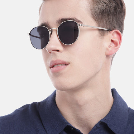 Sylis | Round Black Silver Sunglasses MG3622
