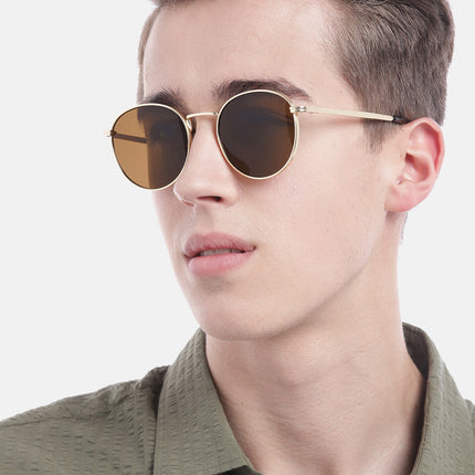 Sylis | Round Brown Gold Sunglasses MG3623