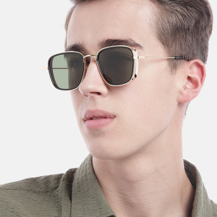 Rogue | Retro Square Green-Gold Sunglasses MG2971