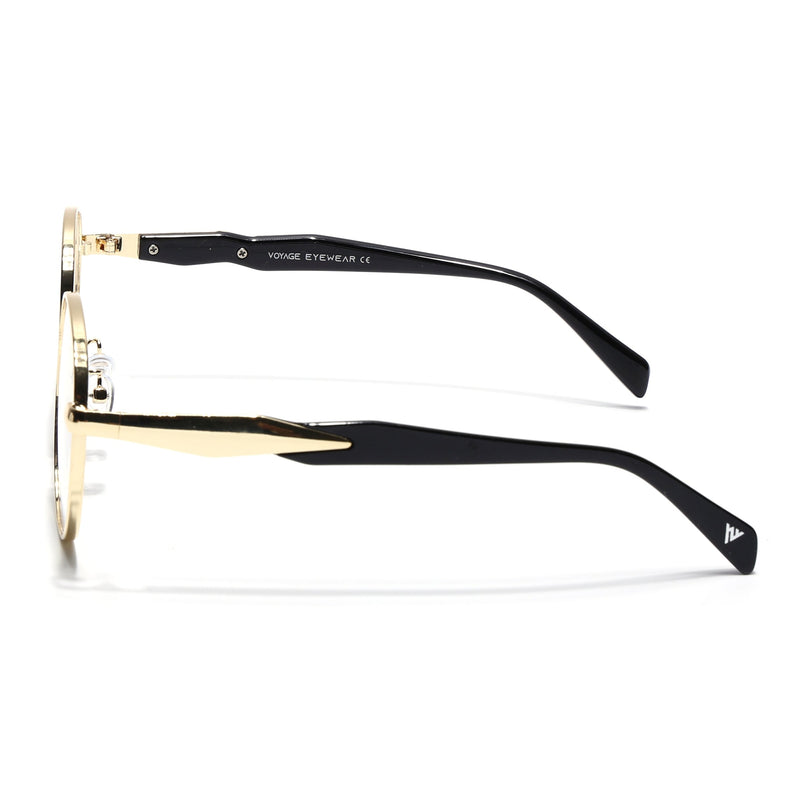 Voyage Golden Round Eyeglasses for Men & Women (8008FMG7163-C1)