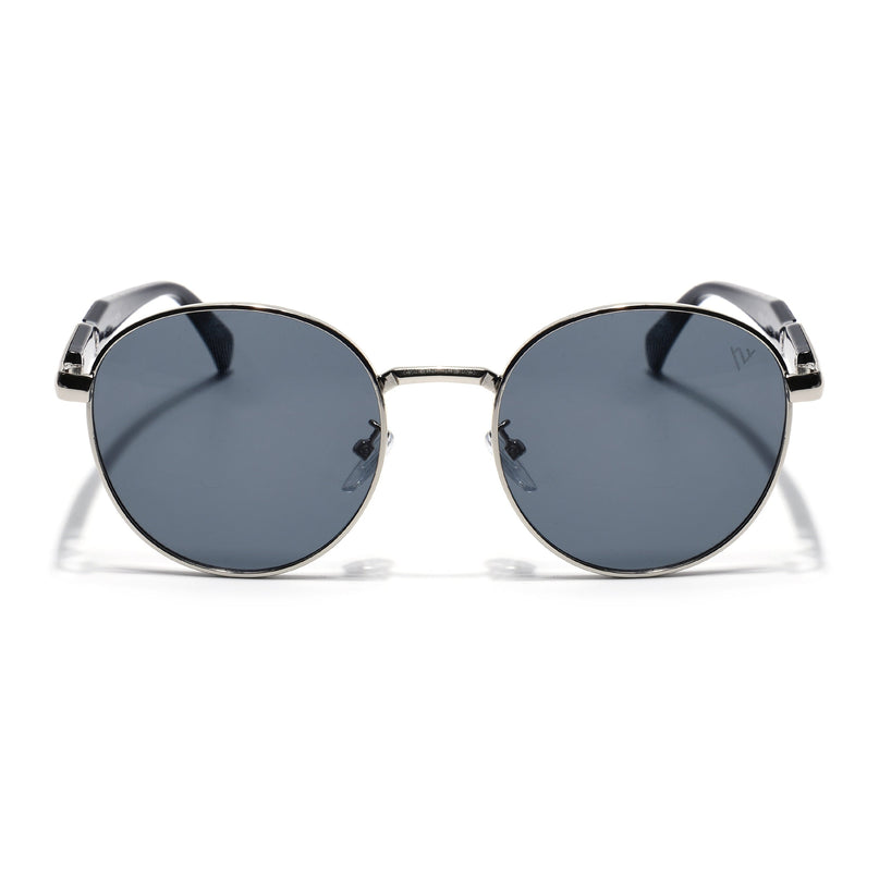 Round Sunglasses for Men & Women (Grey Lens | Silver Frame - MG7142)